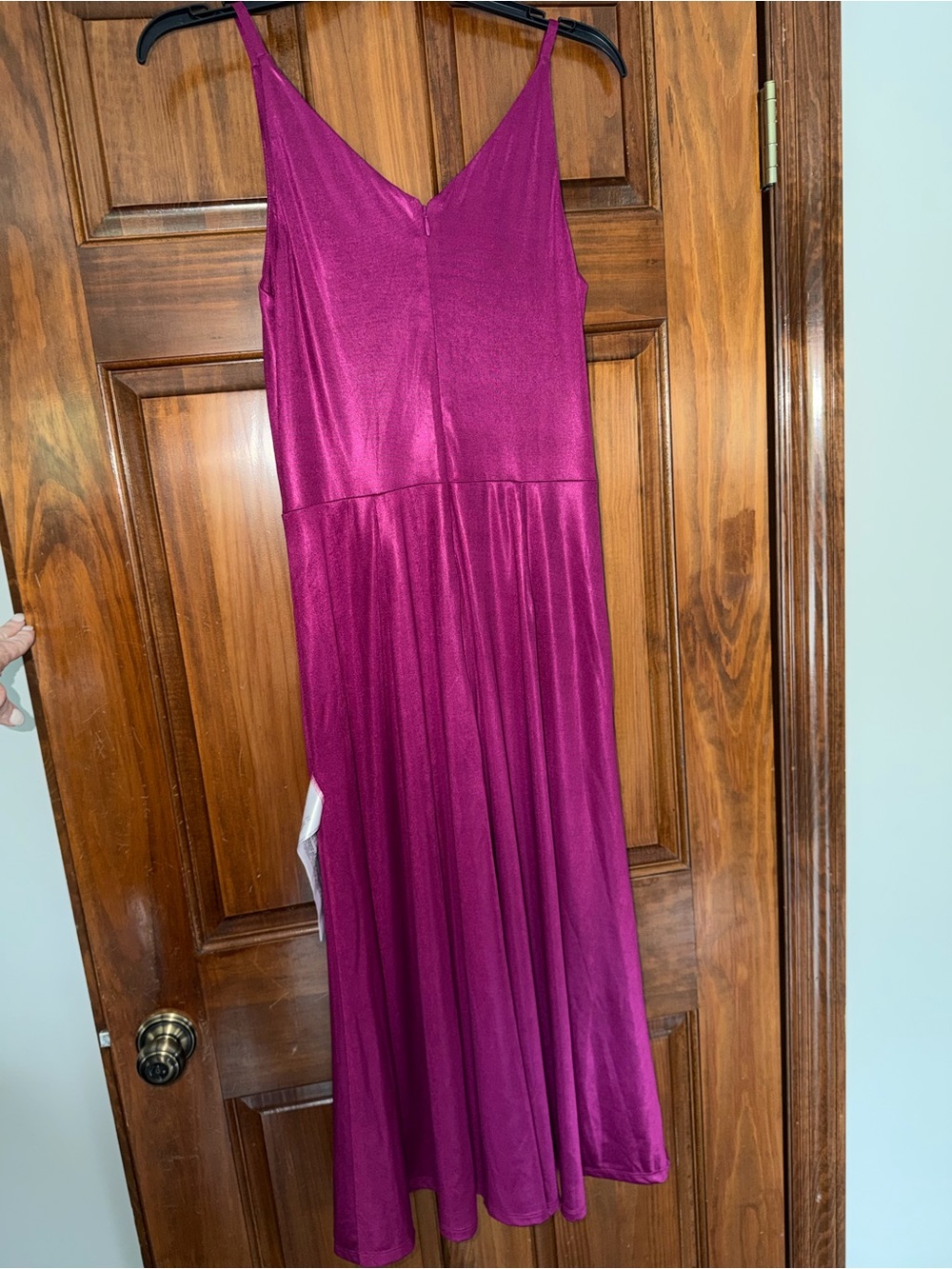 Dress the Population Fuchsia V-Neck Maxi Dress with Pockets - Picture 10 of 10